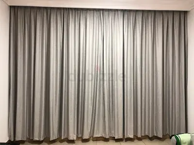 Light grey blackout curtains and sheer curtains  - set, brand new