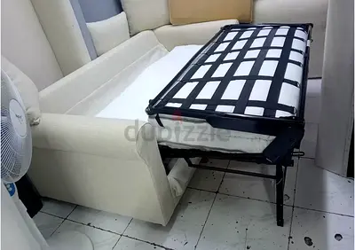 Fold-out Sofa Bed / Guest Bed - Light Beige, Used