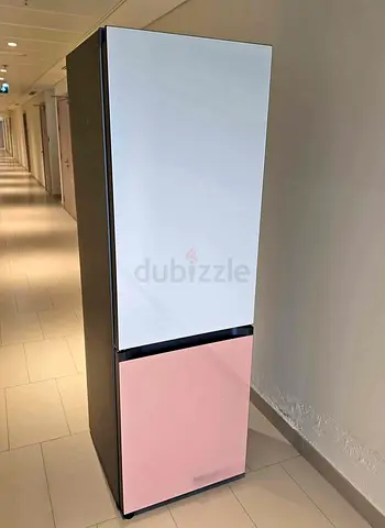 Samsung bespoke Slim two-door refrigerator Bottom Freezer with pink lower door - good condition
