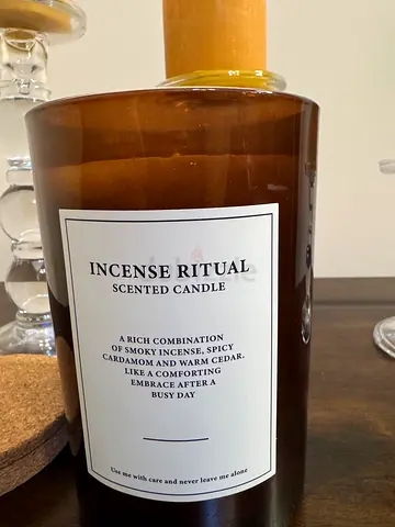 Incense Ritual Scented Candle in Glass Jar - Gently Used
