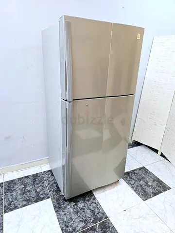 Silver Double-Door Refrigerator in Good Condition