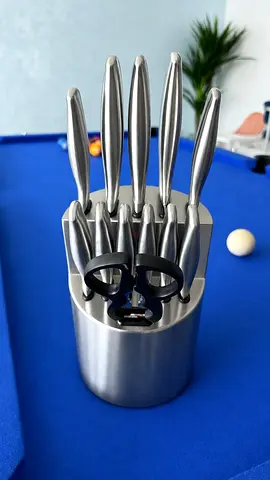 Stainless Steel Knife Set with Block (12 pcs) - Good Condition