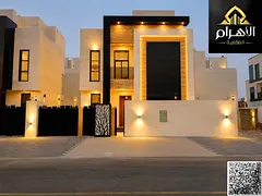 Luxury villa for sale in Ajman, including registration and ownership fees, personal finishing G+2 - 