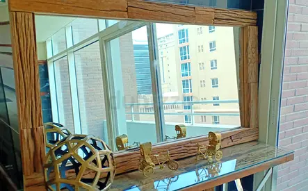 HEAVY RAILWAY WOOD MIRROR FOR SALE