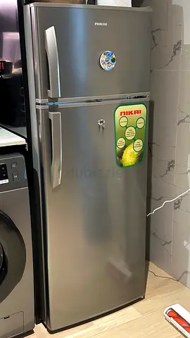 Nikai 2-Door Refrigerator - Silver, Good Working Condition
