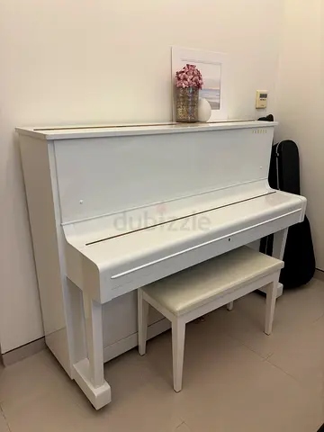 (URGENT) White Yamaha U3 Upright piano with matching bench