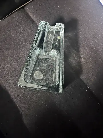 Vintage Clear Glass Cigar Ashtray / Decorative Glass Sculpture