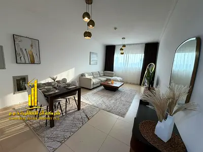Luxury apartment, first occupancy, one bedroom and living room with an open balcony. Ajman, Jasmine Towers. for monthly rent.