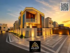 Villa (corner) for sale in Ajman | Al Yasmin area | 5 rooms, majlis, hall and maid's room | Freehold