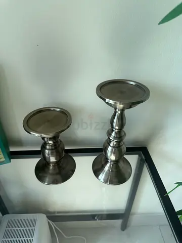 Set of 2 Stainless Steel Candle Holders