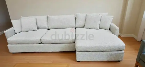 Premium Quality Crate&Barrel Lounge Deep feather filled L Shape Sofa Beige