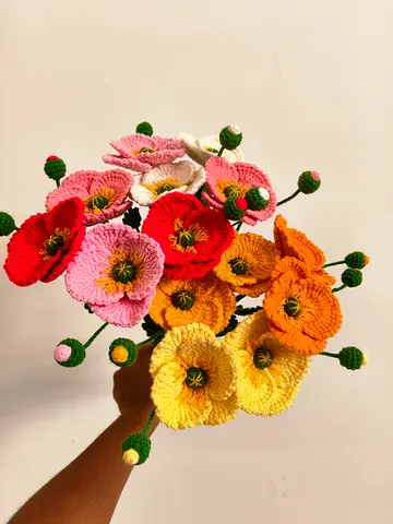 Handmade Crochet Poppy Flower