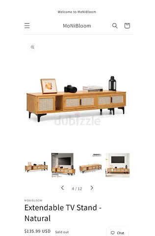 Moni bloom Extandable Tv stand-natural (117/220x33x33 cm)