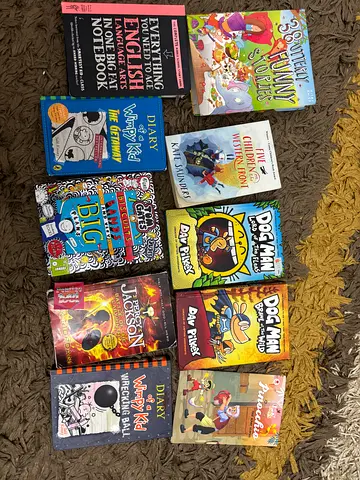 Collection of Kids' Books and Chapter Books (Dog Man, Diary of a Wimpy Kid, Percy Jackson + more)