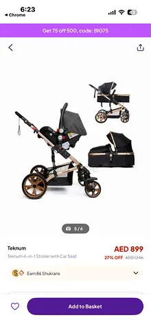 Teknum 4-in-1 Stroller with Car Seat - Convertible Pram System