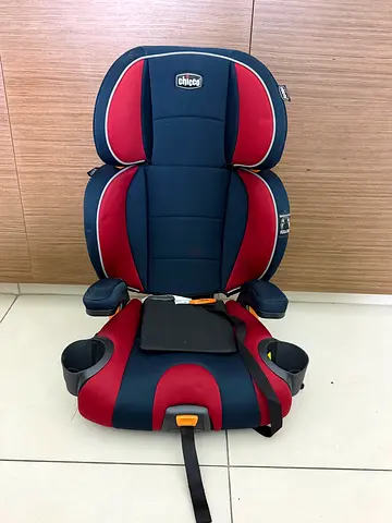 Chicco Kid Booster Car Seat — Red & Navy, Good Condition