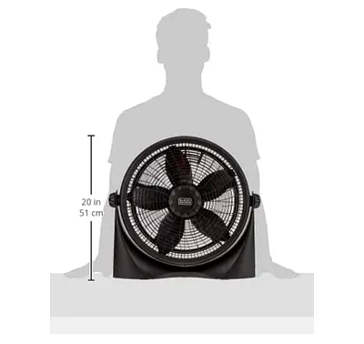 Black and Decker Black Portable High-Velocity Floor Fan - Compact 20in Height