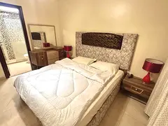 For monthly rent: three bedrooms and a living room, furnished with hotel-style furniture, close to s