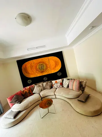 Large Curved Sectional Sofa with Cushions