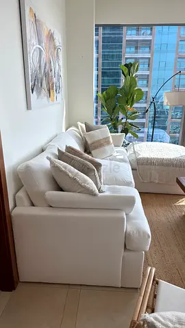 White 3-Seater Modular Cloud Sofa with Ottoman - Almost New Condition