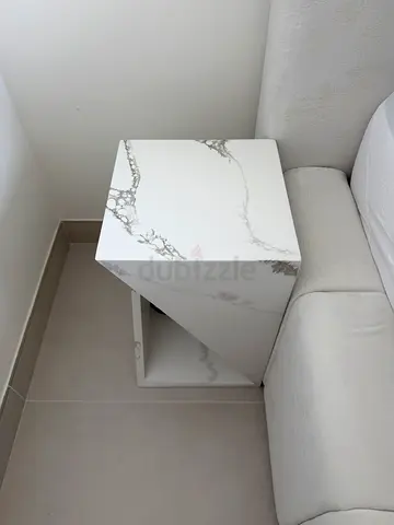 Set of 2 Modern Marble-Style Bedside Tables – 30x30cm