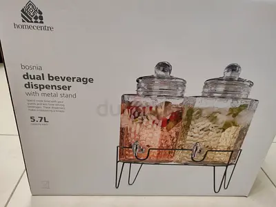 Home Centre Bosnia Dual Beverage Dispenser 5.7L with Metal Stand brand new