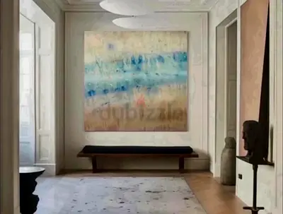 Art, handmade painting abstract butterflies dance 100x70cm