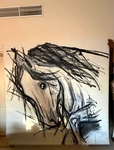 Extra large horse painting - art