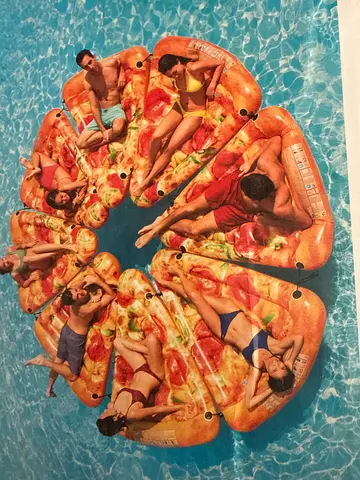 Large inflatable pizza pool float - holds multiple people