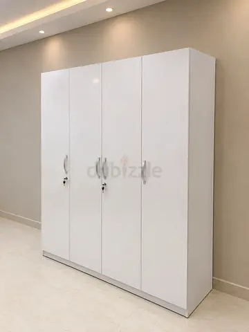 White Four Door Wardrobe with Locks
