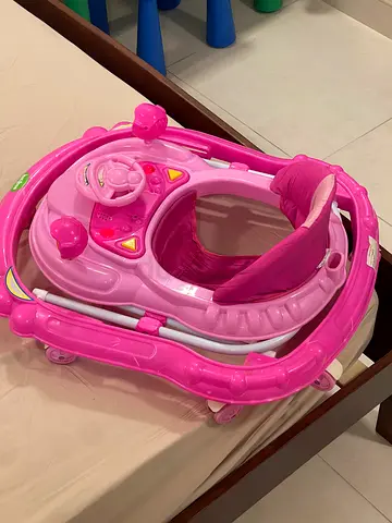 Pink Baby Walker with Music and Play Tray - Good Condition