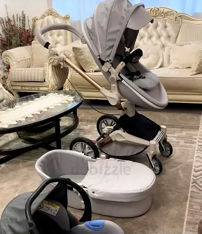 Complete travel system: stroller with bassinet without car seat (light grey)