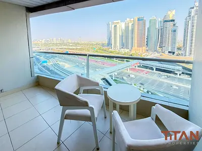 High Floor | Partial Marina & Golf Views | Furnished 2BR | 2 Balconies