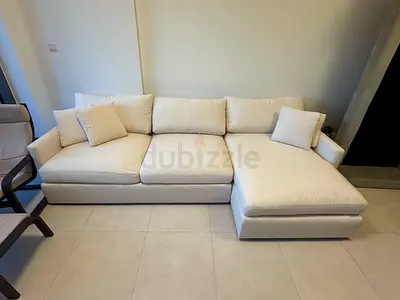 Top quality Crate&Barrel Lounge Deep feather filled L Shape Sofa Beige