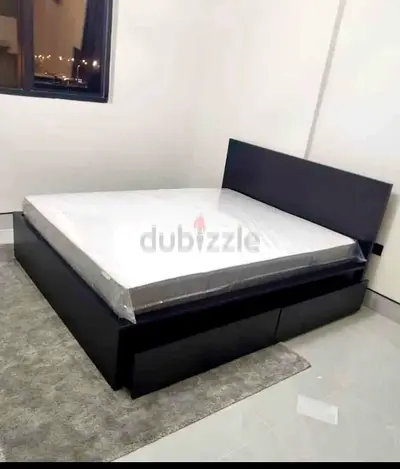 IKEA  Queen Size Bed + 2 Storage Drawers + Mattress