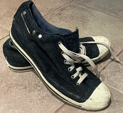 Diesel casual blue denim low-top sneakers