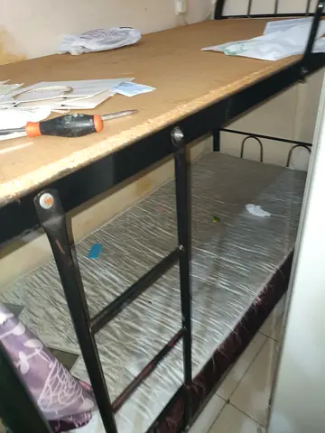 Duble metal bed frame with mattress included