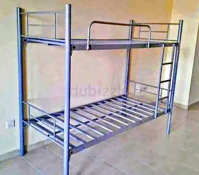 Metal Bunk Bed Frame - Silver, Sturdy Double Deck