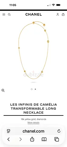 Chanel 18k Yellow Gold Camelia Transformable Long Necklace with Diamonds