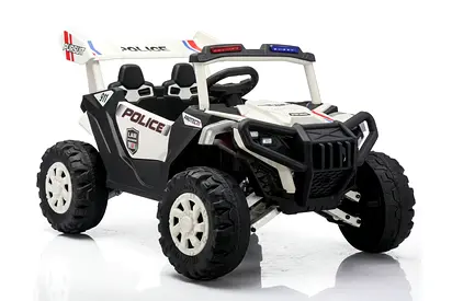 2 Seater Ride on Car Kids Police Night Patrol Jeep Electric 12v With Working Siren & RC
