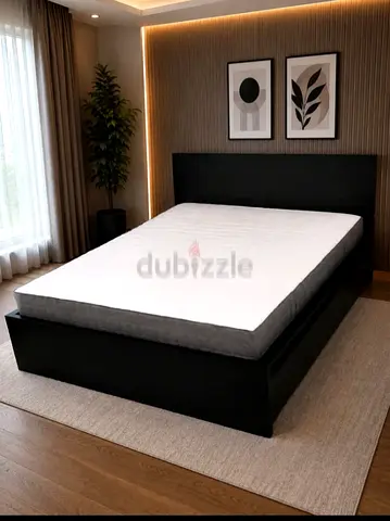 Ikea king size bed with mattress and storage drawers