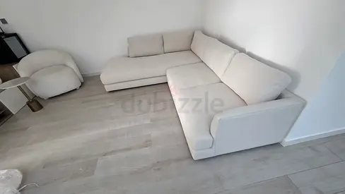 West Elm L Shape Sofa Beige Like new Condition