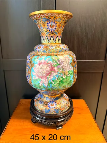 Antique chinese cloisonne vase
