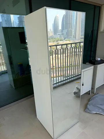 IKEA PAX mirrored wardrobe / tall cabinet - white, good condition