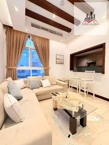 Sharjah, Al Rifaa, Al Heera Beach, one bedroom, living room, kitchen, bathroom, and balcony. Price: