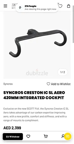 Syncros Creston IC SL Aero Integrated Carbon Cockpit 380mm stem 100