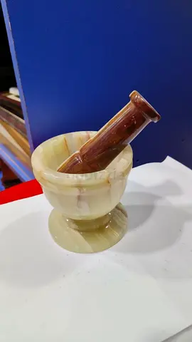 Marble stone mortar and pestle 15cm height