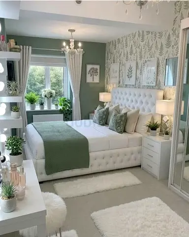 White Button Tufted Bed Frame with Padded Headboard