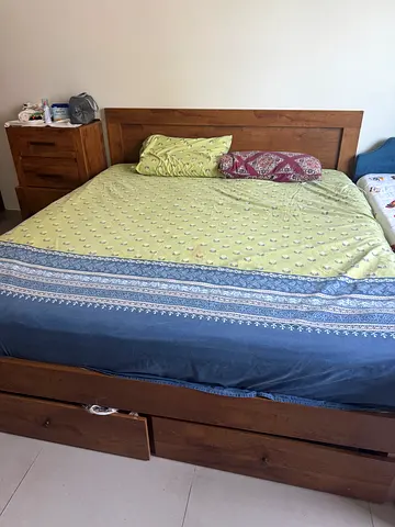 PAN Home King Storage Bed Set + Dresser & Nightstand (No Mattress)