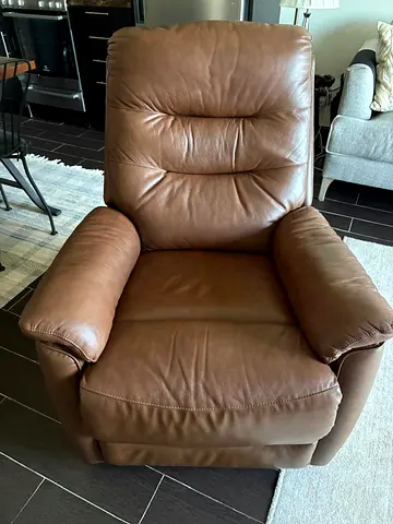 Brown Leather Recliner Armchair - Comfortable Single Seat